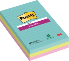 Haftnotiz Super Sticky Notes - 101 x 152 mm, liniert, 3x 90 Blatt