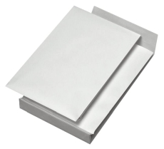 Faltentaschen - B4, ohne Fenster, 40 mm-Falte, Klotzboden, haftklebend, 140 g/qm, weiß, 100 Stück