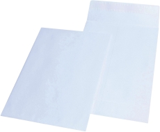 Faltentaschen - C4, ohne Fenster, 40 mm-Falte, Klotzboden, haftklebend, 140 g/qm, weiß, 100 Stück