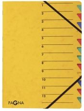 Ordnungsmappe EASY - 12 Fächer, A4, Pressspan, 265 g/qm, gelb