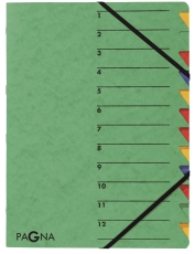 Ordnungsmappe EASY - 12 Fächer, A4, Pressspan, 265 g/qm, grün