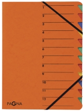 Ordnungsmappe EASY - 12 Fächer, A4, Pressspan, 265 g/qm, orange