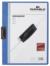 Klemm-Mappe DURAQUICK® - Weich-/Hartfolie, 20 Blatt, transparent/blau