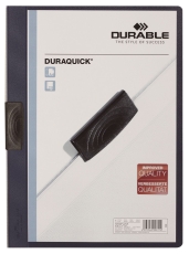 Klemm-Mappe DURAQUICK® - Weich-/Hartfolie, 20 Blatt, transparent/dunkelblau