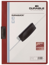 Klemm-Mappe DURAQUICK® - Weich-/Hartfolie, 20 Blatt, transparent/rot