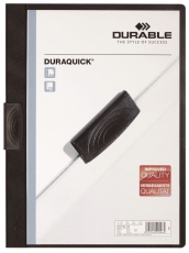 Klemm-Mappe DURAQUICK® - Weich-/Hartfolie, 20 Blatt, transparent/schwarz