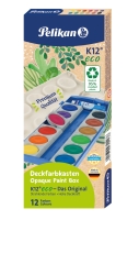 Deckfarbkasten K12® eco - 12 Farben + Deckweiß, weiß/hellblau