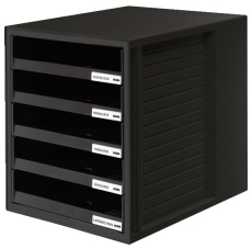 Schublabdenbox SCHRANK-SET - A4/C4, 5 offene Schubladen, schwarz