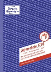 1720 Lieferschein, DIN A5, selbstdurchschreibend, 2 x 40 Blatt, weiß, gelb