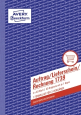 1739 Auftrag/Lieferschein/Rechnung, DIN A5, selbstdurchschreibend, 2 x 40 Blatt, weiß, gelb