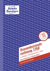 1758 Kassenbestandsrechnung, DIN A5, selbstdurchschreibend, 2 x 40 Blatt, weiß, gelb