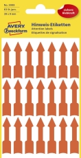 3008 Etiketten in Sonderformaten, 39 x 9 mm, vorgestaltet, 3 Blatt/63 Etiketten, leuchtrot