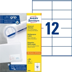 3424 Universal-Etiketten ultragrip - 105 x 48 mm, weiß, 1.200 Etiketten, permanent