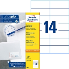 3477 Universal-Etiketten ultragrip - 105 x 41 mm, weiß, 1.400 Etiketten, permanent