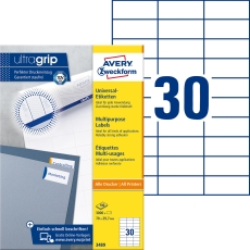 3489 Universal-Etiketten ultragrip - 70 x 29,7 mm, weiß, 3.000 Etiketten, permanent