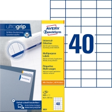 3651 Universal-Etiketten ultragrip - 52,5 x 29,7 mm, weiß, 4.000 Etiketten, permanent