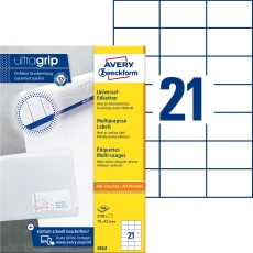 3652 Universal-Etiketten ultragrip - 70 x 42,3 mm, weiß, 2.100 Etiketten, permanent