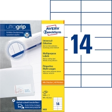 3653 Universal-Etiketten ultragrip - 105 x 42,3 mm, weiß, 1.400 Etiketten, permanent