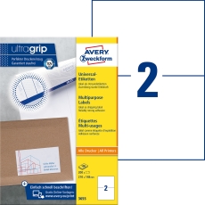 3655 Universal-Etiketten ultragrip - 210 x 148 mm, weiß, 200 Etiketten, permanent