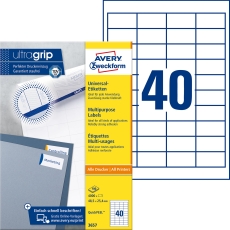 3657 Universal-Etiketten ultragrip - 48,5 x 25,4 mm, weiß, 4.000 Etiketten, permanent