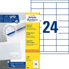 3664 Universal-Etiketten ultragrip - 70 x 33,8 mm, weiß, 2.400 Etiketten, permanent