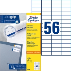 3668 Universal-Etiketten ultragrip - 52,5 x 21,2 mm, weiß, 5.600 Etiketten, permanent