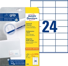 3490 Universal-Etiketten ultragrip - 70 x 36 mm, weiß, 720 Etiketten, permanent