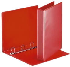 Ringbuch Präsentation, mit Taschen, A4, PP, 4 Ringe, 30 mm, rot