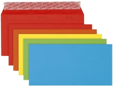 Briefumschlag Color - DL, Kleinpackung 20 Stück, 5 Farben sortiert, haftklebend