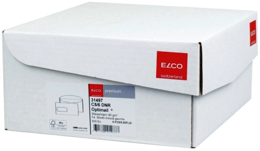 Briefumschlag Office Box mit Deckel - C5/6, weiß, nassklebend, mit Fenster, 80 g/qm, 500 Stück