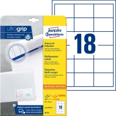 6171 Universal-Etiketten ultragrip - 64 x 45 mm, weiß, 540 Etiketten, permanent