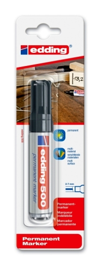 500 Permanentmarker - 2 - 7 mm, schwarz, nachfüllbar, Blister