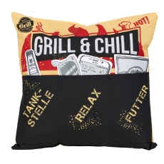 Kissen Outdoor Grill & Chill - 43 x 43 cm, mit Taschen