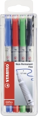 Folienstift - OHPen universal - wasserlöslich fein - 4er Pack - grün, rot, blau, schwarz