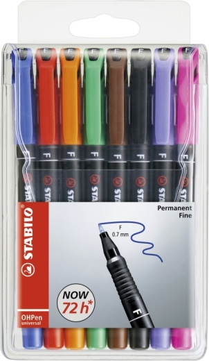 Folienstift - OHPen universal - permanent fein - 8er Pack - mit 8 verschiedenen Farben