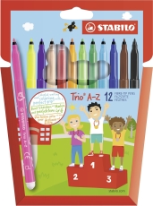 Filzstift - Trio A-Z - 12er Pack - mit 12 verschiedenen Farben