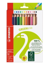 Umweltfreundlicher Dreikant-Buntstift - GREENtrio - 12er Pack - mit 12 verschiedenen Farben