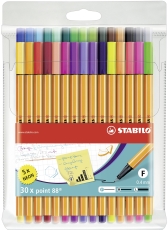 Fineliner point 88® Etui - 30er Pack - mit 30 verschiedenen Farben inklusive 5 Neonfarben