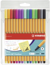 Fineliner point 88® Etui - 15er Pack - Standardfarben