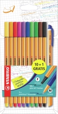 Fineliner point 88® Etui - 10er Pack, inkl. 1 pointVisco Tintenroller