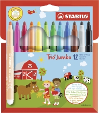 Dicker Filzstift - Trio Jumbo - 12er Pack - 12 Farben