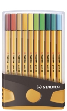 Fineliner point 88® Etui ColorParade - 20er Tischset in anthrazit/orange - mit 20 verschiedenen Farben