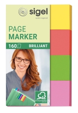 Page Marker Brillant - 50 x 20 mm, sortiert, 4x 40 Streifen