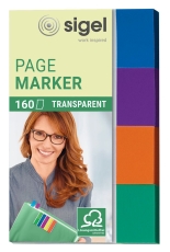 Page Marker Transparent - 50 x 20 mm, sortiert, 4x 40 Streifen