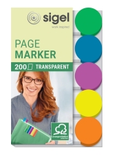 Page Marker Folie Klebepunkte - 50 x 12 mm, sortiert, 5x 20 Streifen