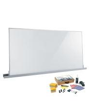 Whiteboard agiles Meet up-Bundle - 180 x 90 cm, Wandschiene und Moderationskoffer