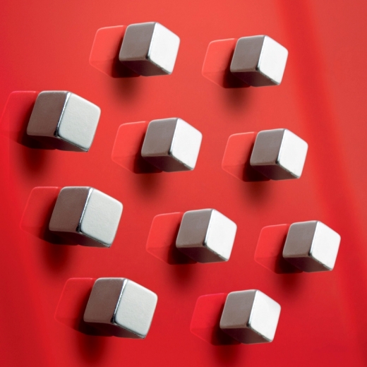 SuperDym-Magnete C5 &quote;Strong&quote;, Cube-Design, silber, 10 Stück
