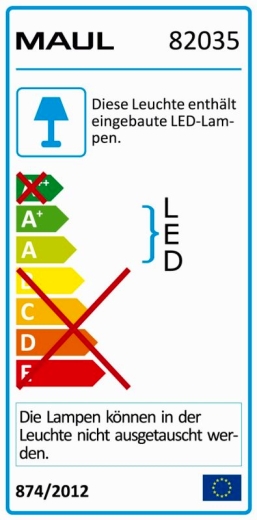 LED-Tischleuchte MAULatlantic - silber, Klemmfuß