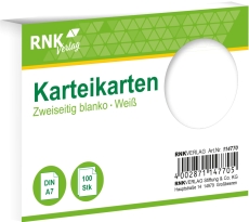 Karteikarten - DIN A7, blanko, weiß, 100 Karten