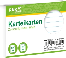 Karteikarten - DIN A8, liniert, weiß, 100 Karten